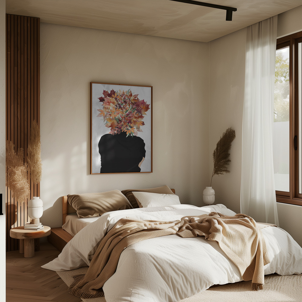 Poster - Autumn Face - Marilyn Monroe in bedroom