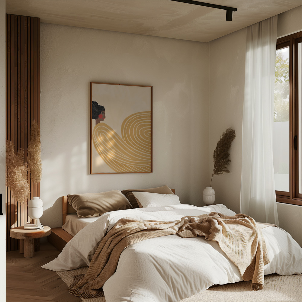 Affiche - The Woman With the Yellow Stripes dans la chambre