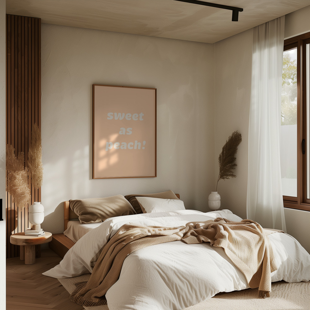Poster - – Sweet As Peach! Text Poster - im Schlafzimmer