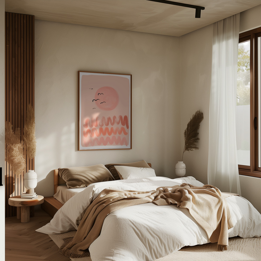 Poster - Peachy Sunset in bedroom