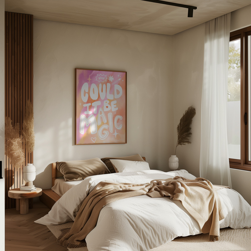 Poster - Could it Be Magic - Peach Pink in camera da letto