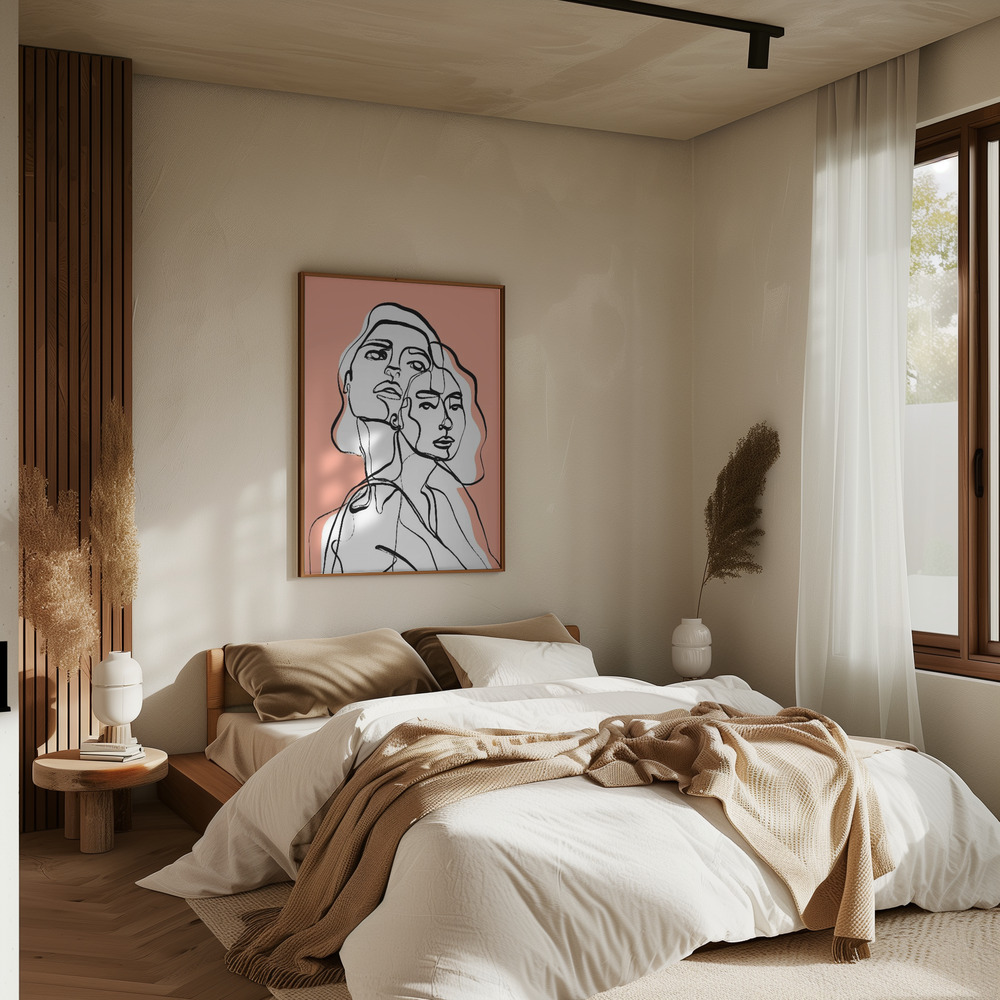 Poster - Imaginations (Peach) in bedroom