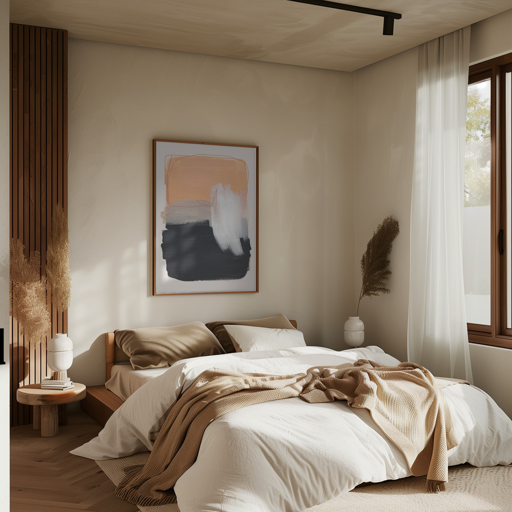 Plakat - Abstract Brush Strokes 122 w sypialni