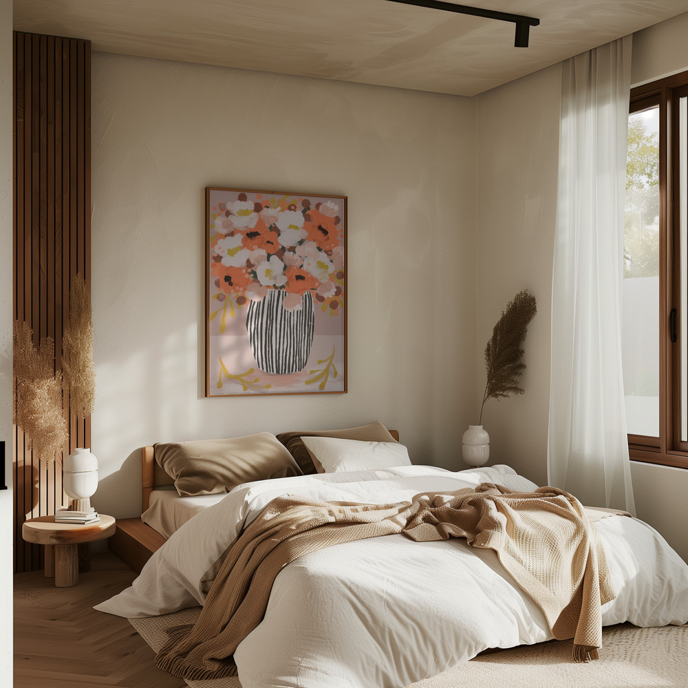 Plakat - Pastel flowe rimpression no 10 i soveværelset