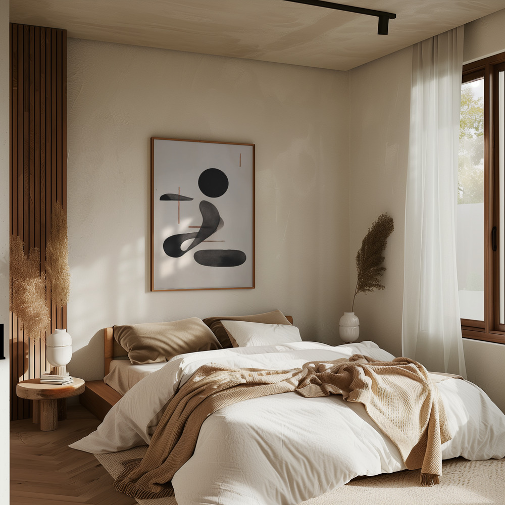 Juliste - Japandi Modern Objects makuuhuoneessa