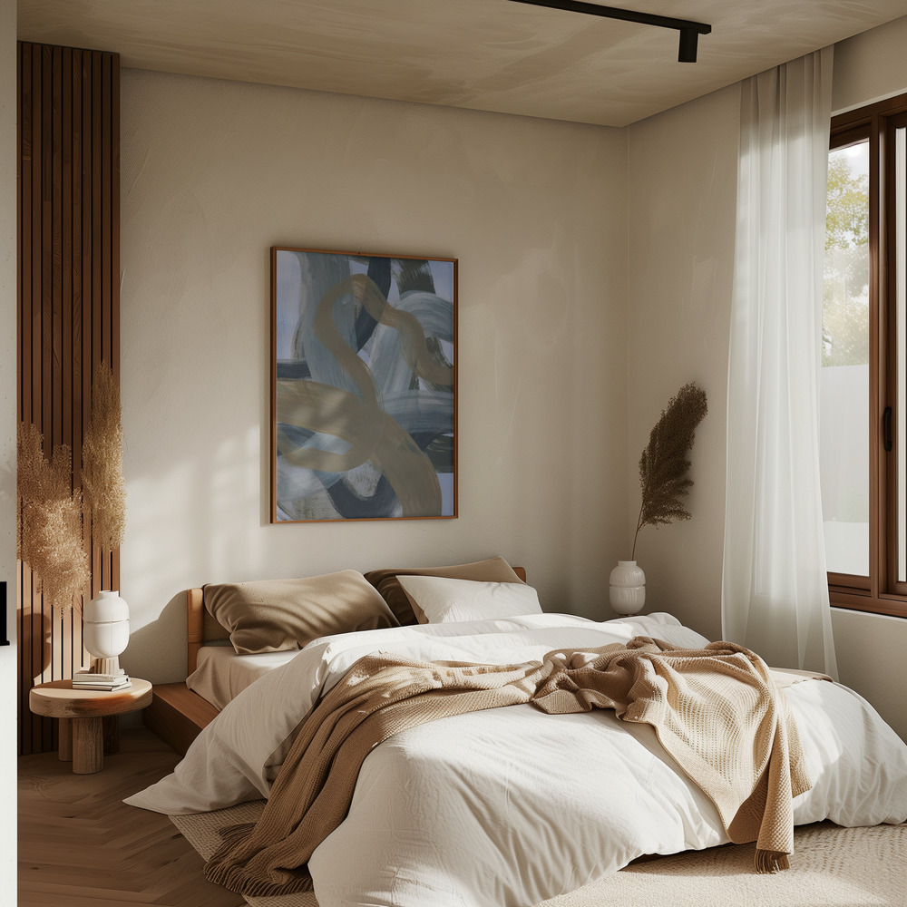 Poster - Abstract Brush Strokes 124 in bedroom