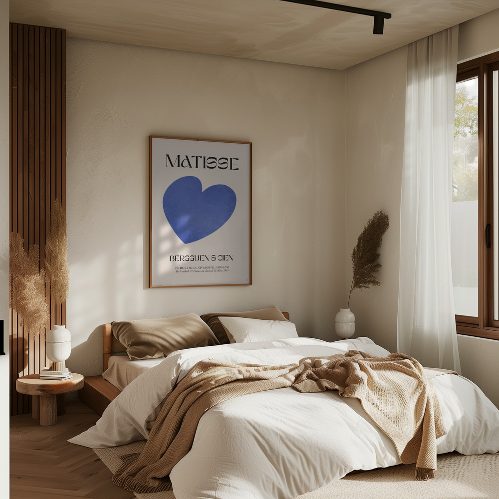 Poster - Blue Heart in bedroom
