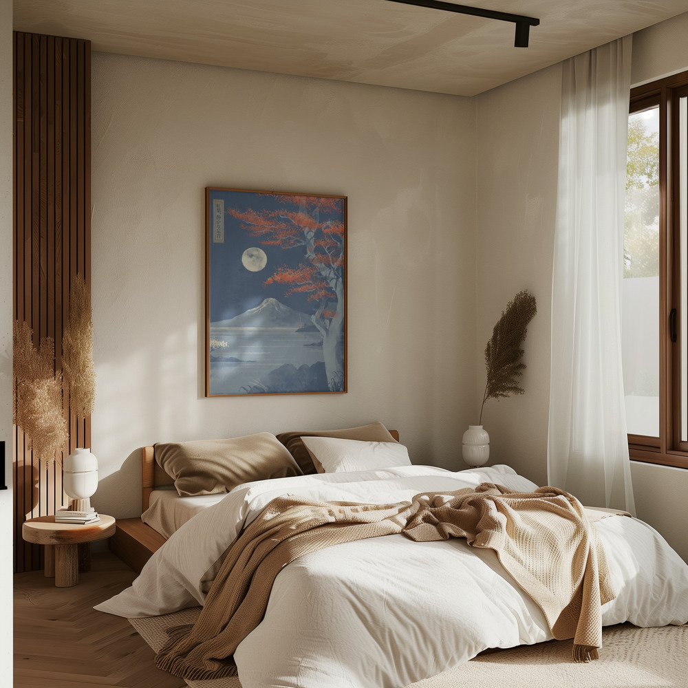 Poster - Crimson Leaves, Silent Steps in bedroom