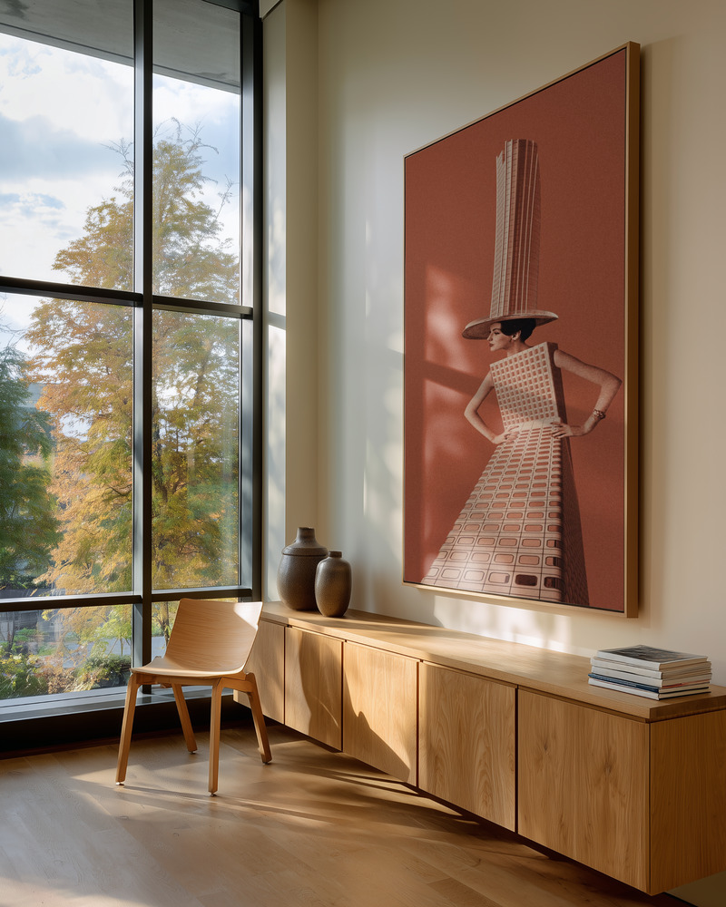 Canvas schilderi - City girl in guest room