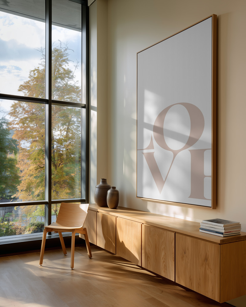 Canvastavla Love Beige - Tavla in guest room