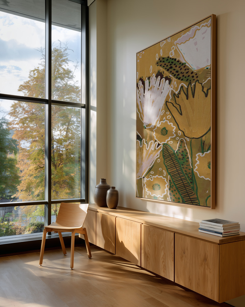 Canvastavla Magic Wildflowers / Yellow & Green - Tavla in guest room