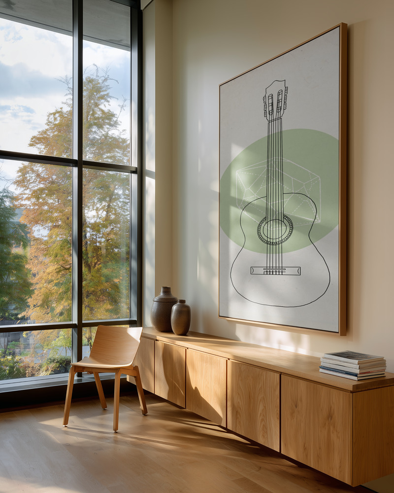 Canvas schilderi - Guitar in guest room