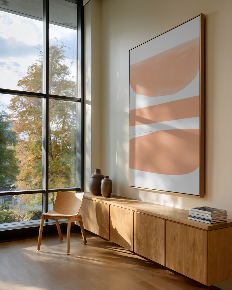Obraz na płótnie - Abstract Shapes Peach in guest room