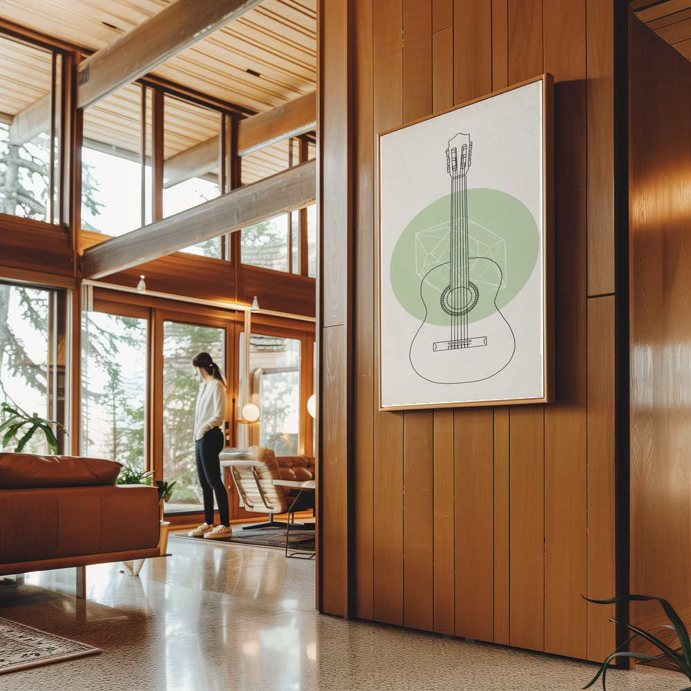 Canvas schilderi - Guitar in guest room