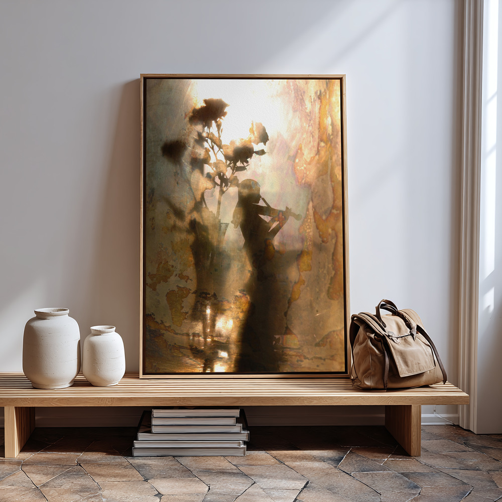 Canvas print - Music of light and shadow in guest room