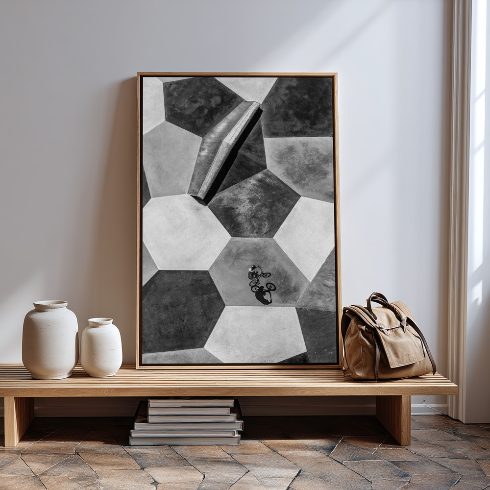 Canvas print - Lonely rider in guest room