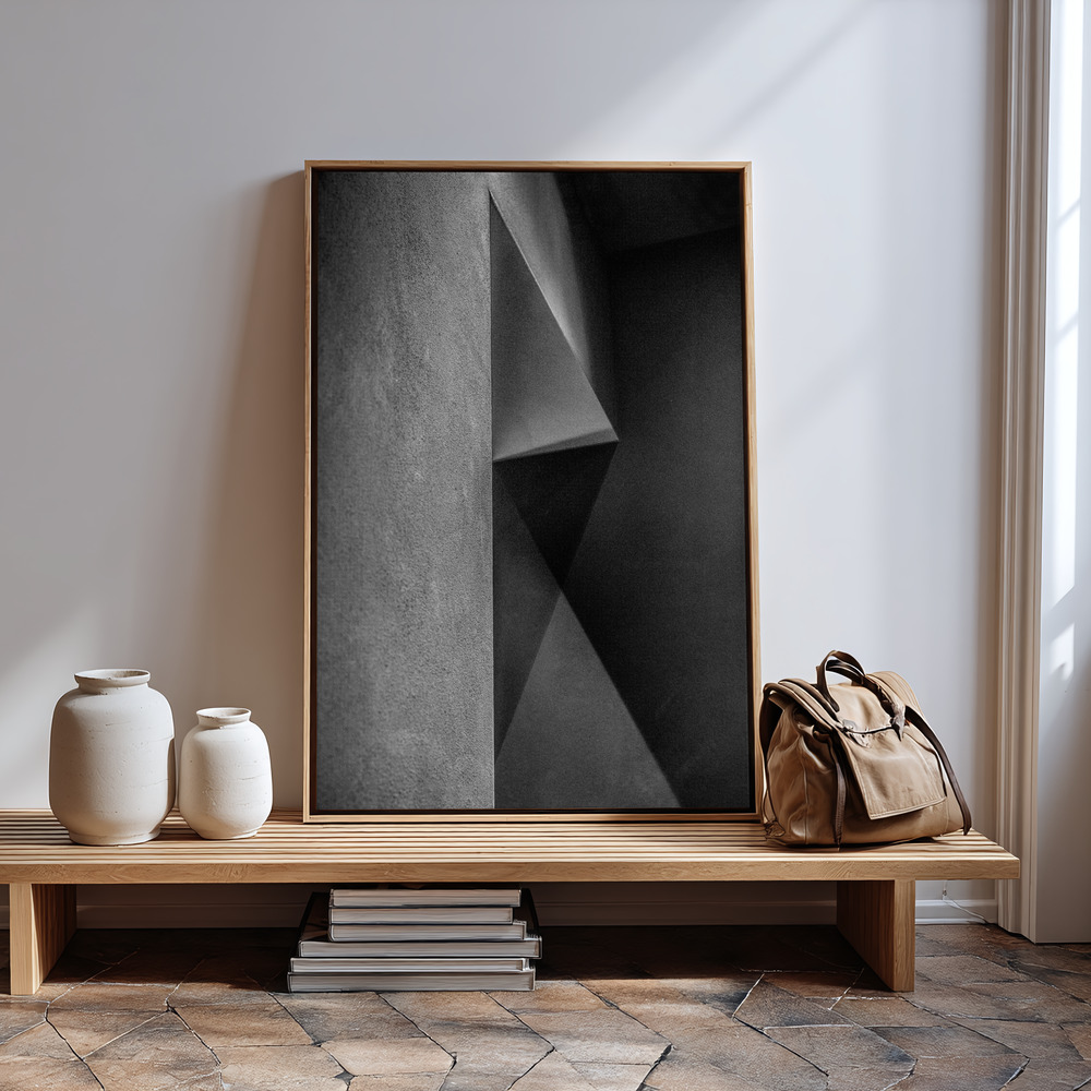 Canvas print - Grey shadows in guest room