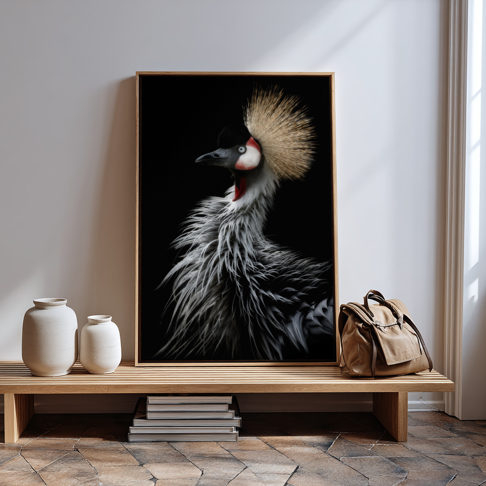 Canvas print - Crowned crane's portrait in guest room