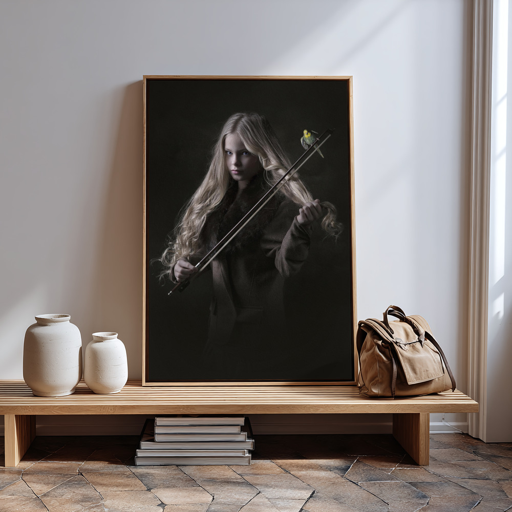 Canvas print - Summer and Thomas in guest room