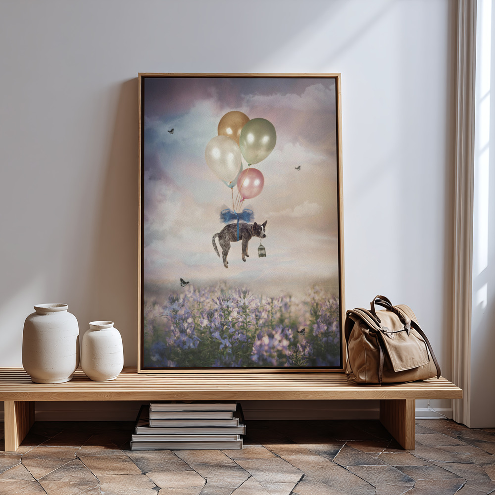 Canvas schilderi - Whiskers' Whimsical Journey in guest room