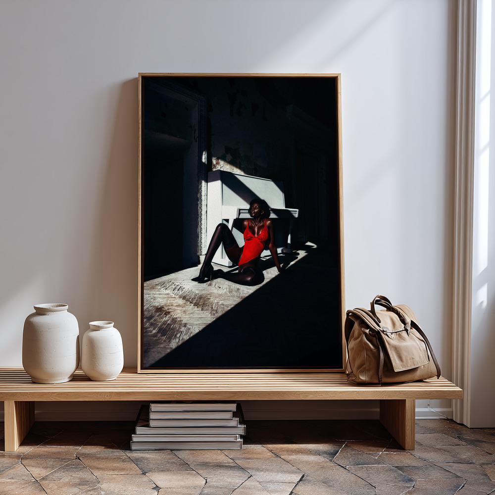 Canvas print - Dark Red in guest room