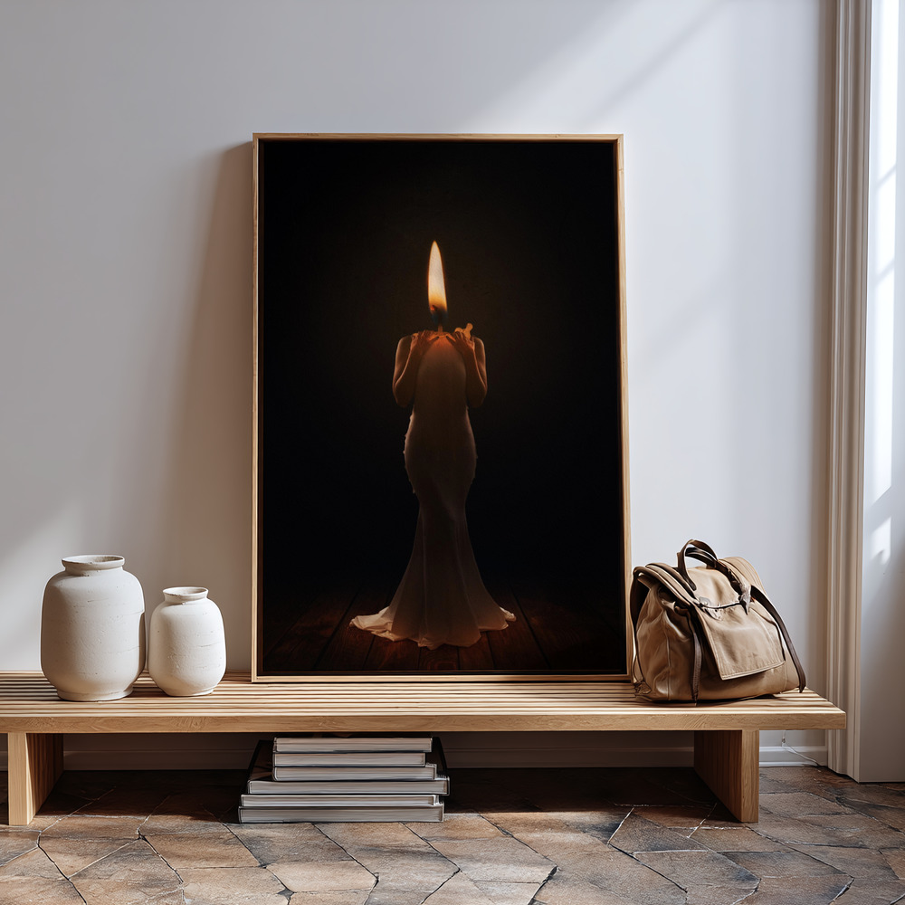 Canvas print - Burning (s)low in guest room
