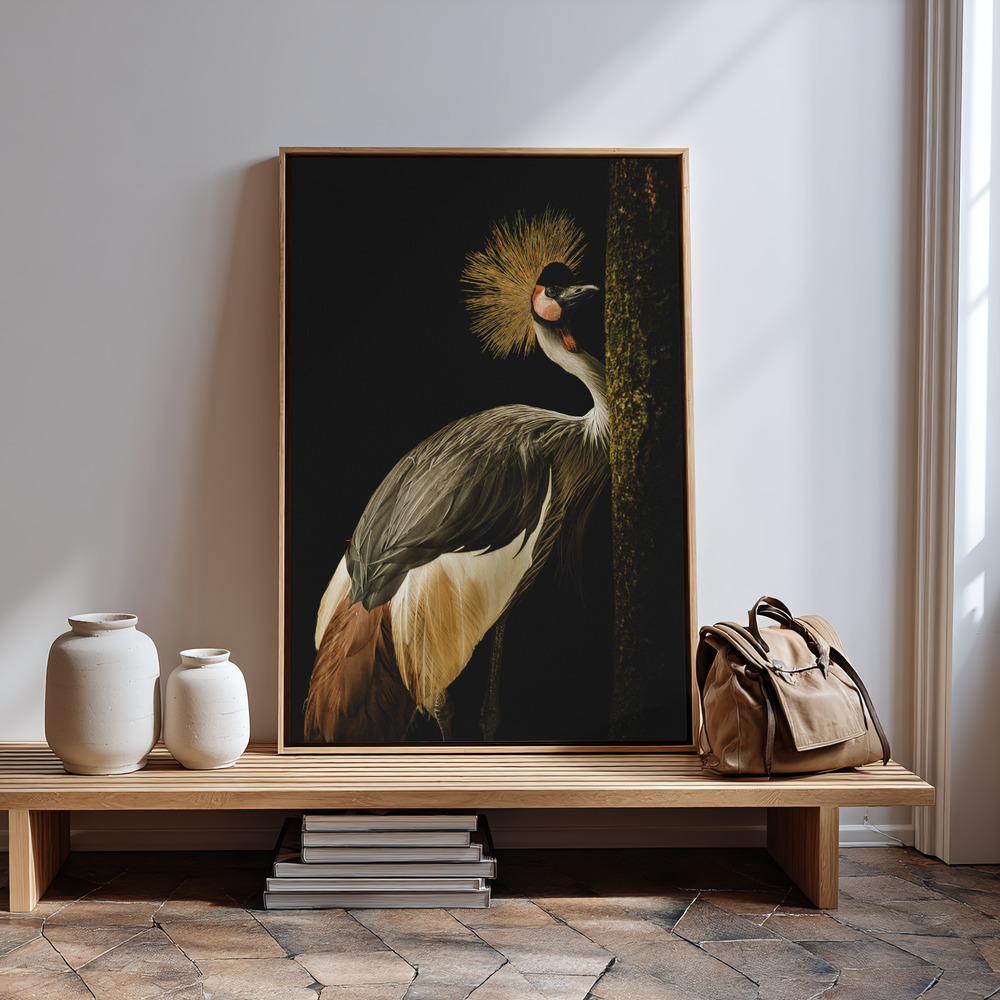 Canvas print - Grey Crowned Crane in guest room
