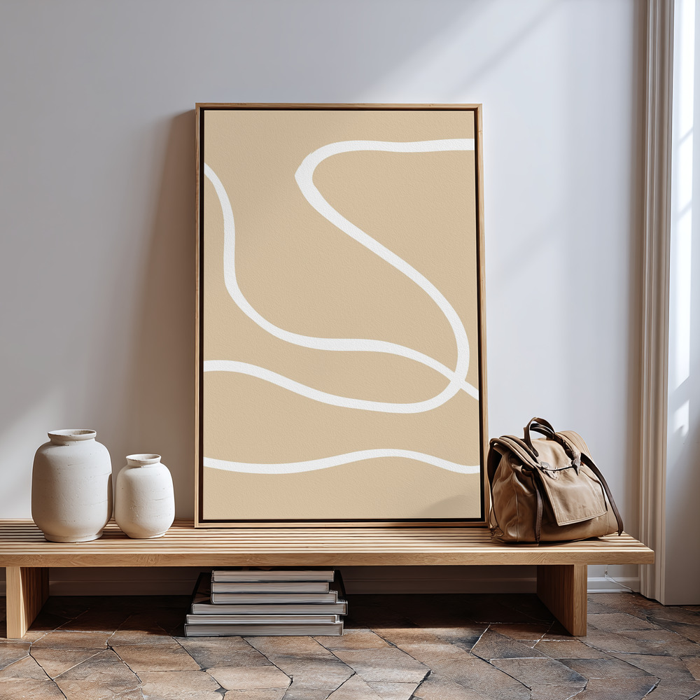 Canvas print - Beige Lines 01 in guest room