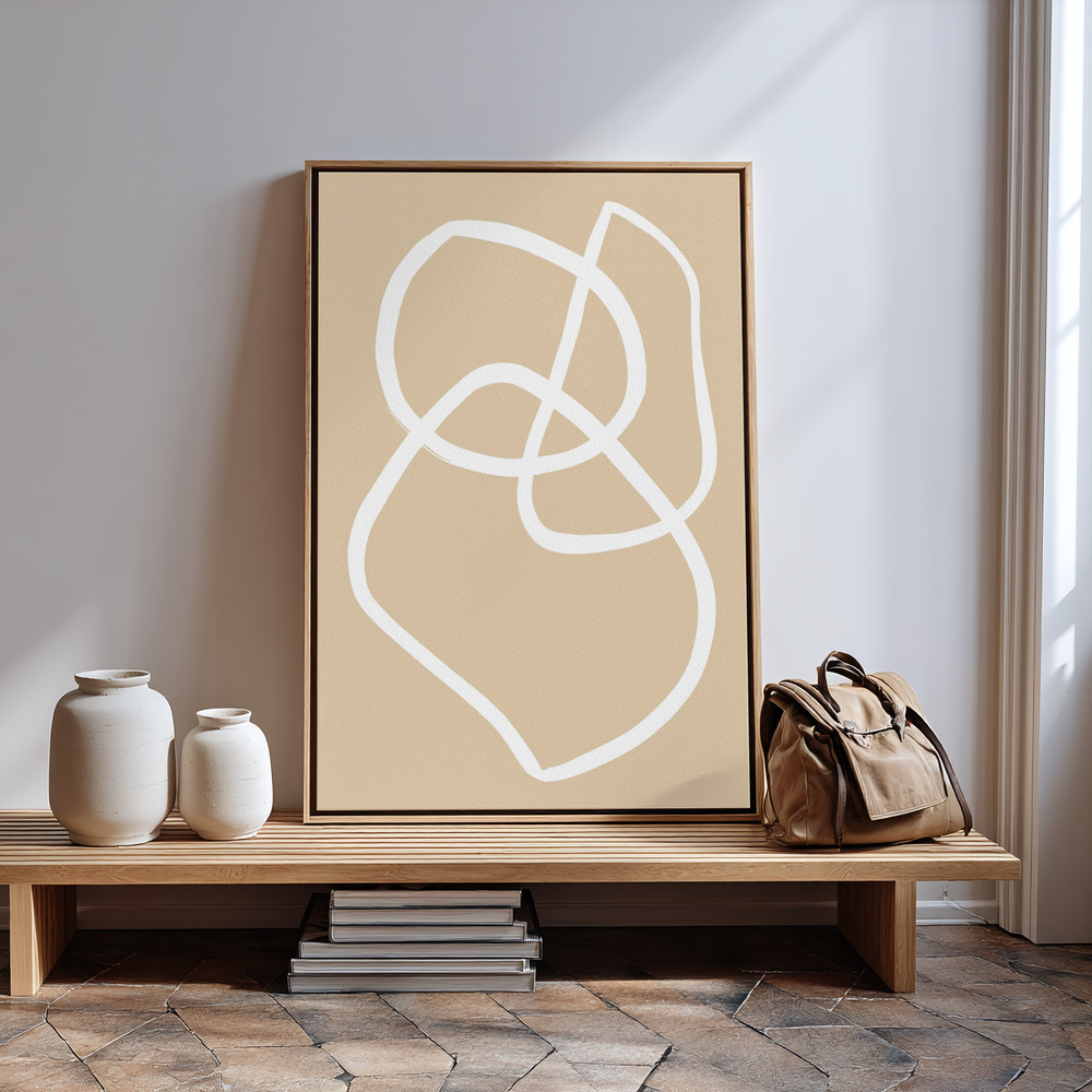 Stampe su tela - Beige Lines 03 in guest room