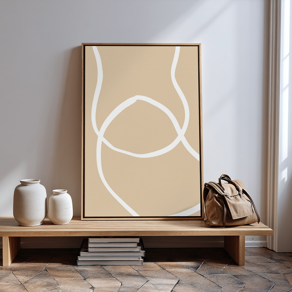 Stampe su tela - Beige Lines 04 in guest room