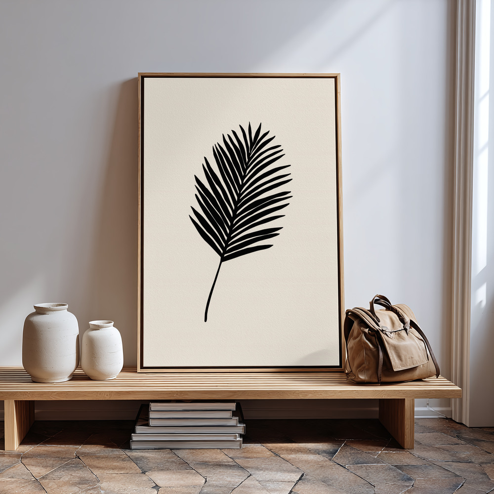 Obraz na płótnie - Black Palm in guest room