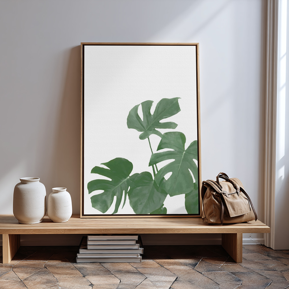 Canvas print - Monstera Aqua 04 in guest room