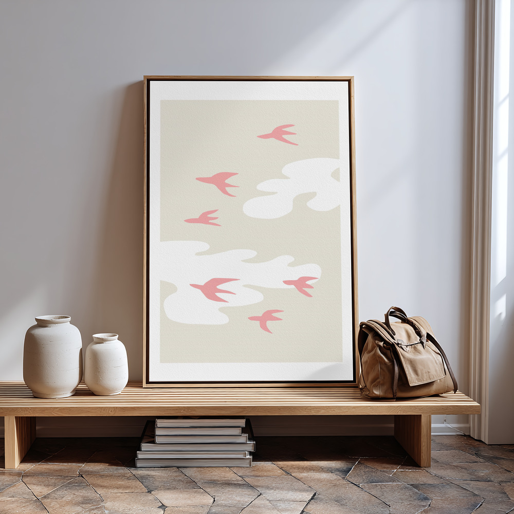 Canvas taulu - Birds sisäänkäynnin luona