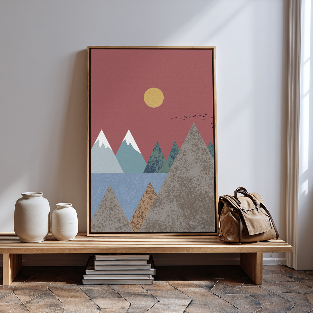 Canvas print - Mountain landscape in guest room