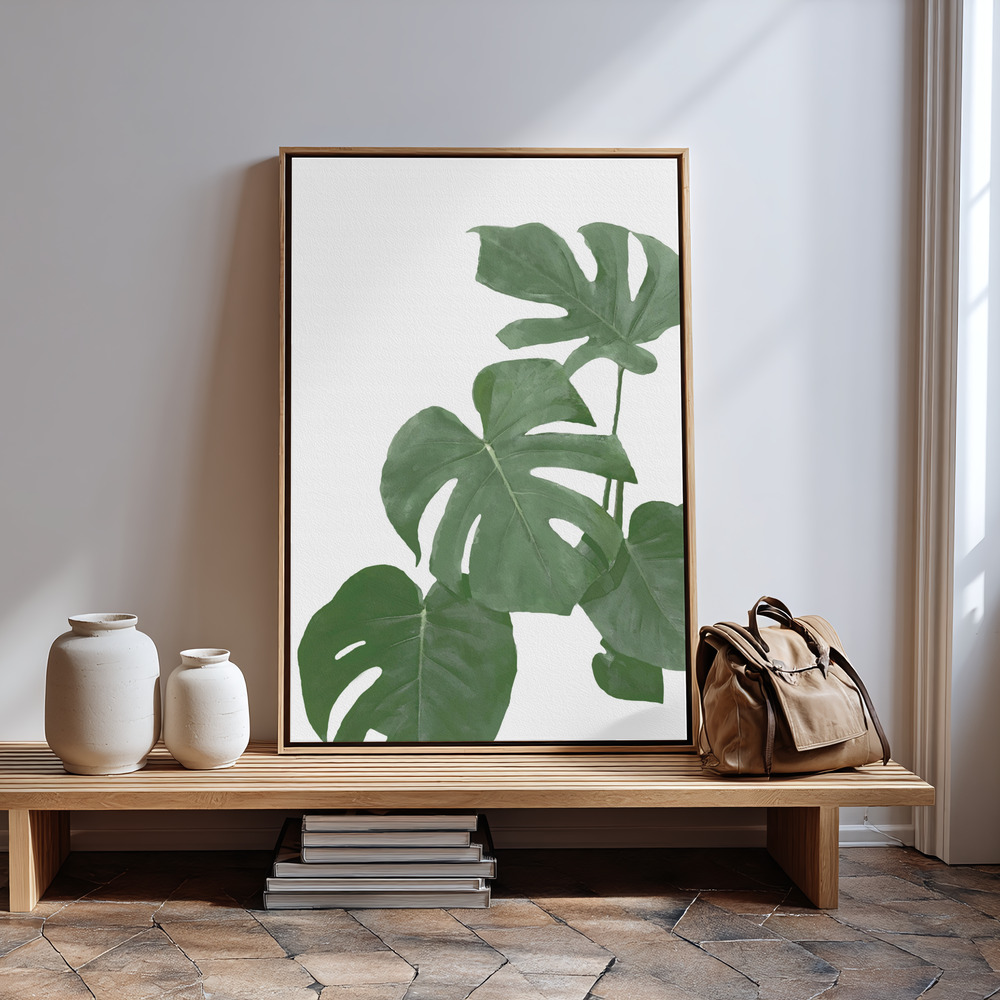 Canvas taulu - Monstera Aqua 03 sisäänkäynnin luona