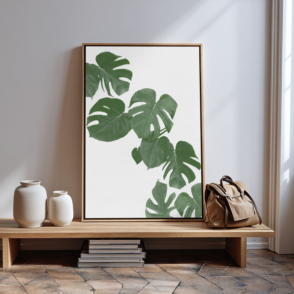 Canvas print - Monstera Aqua 02 in guest room