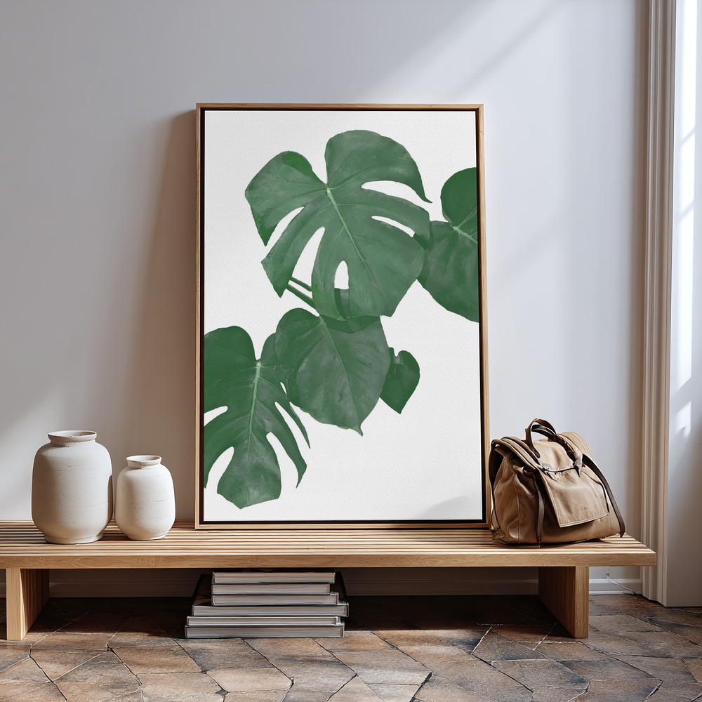Canvas print - Monstera Aqua 01 in guest room