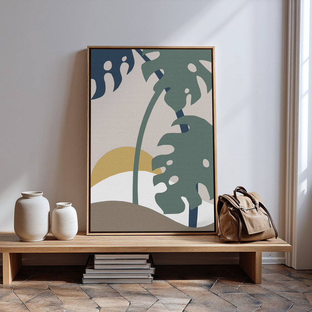 Canvas print - Monstera Cut Out 02 in guest room