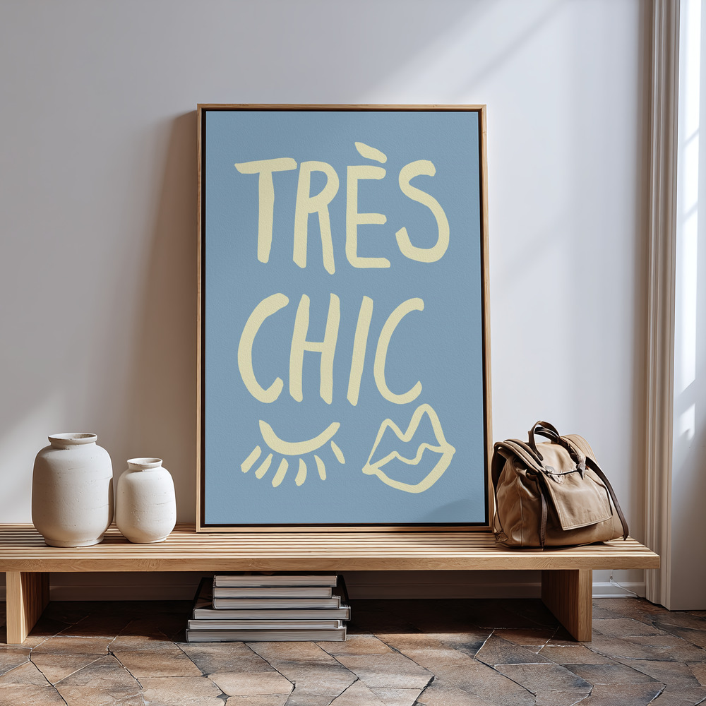 Canvas print - Très Chic Blue in guest room