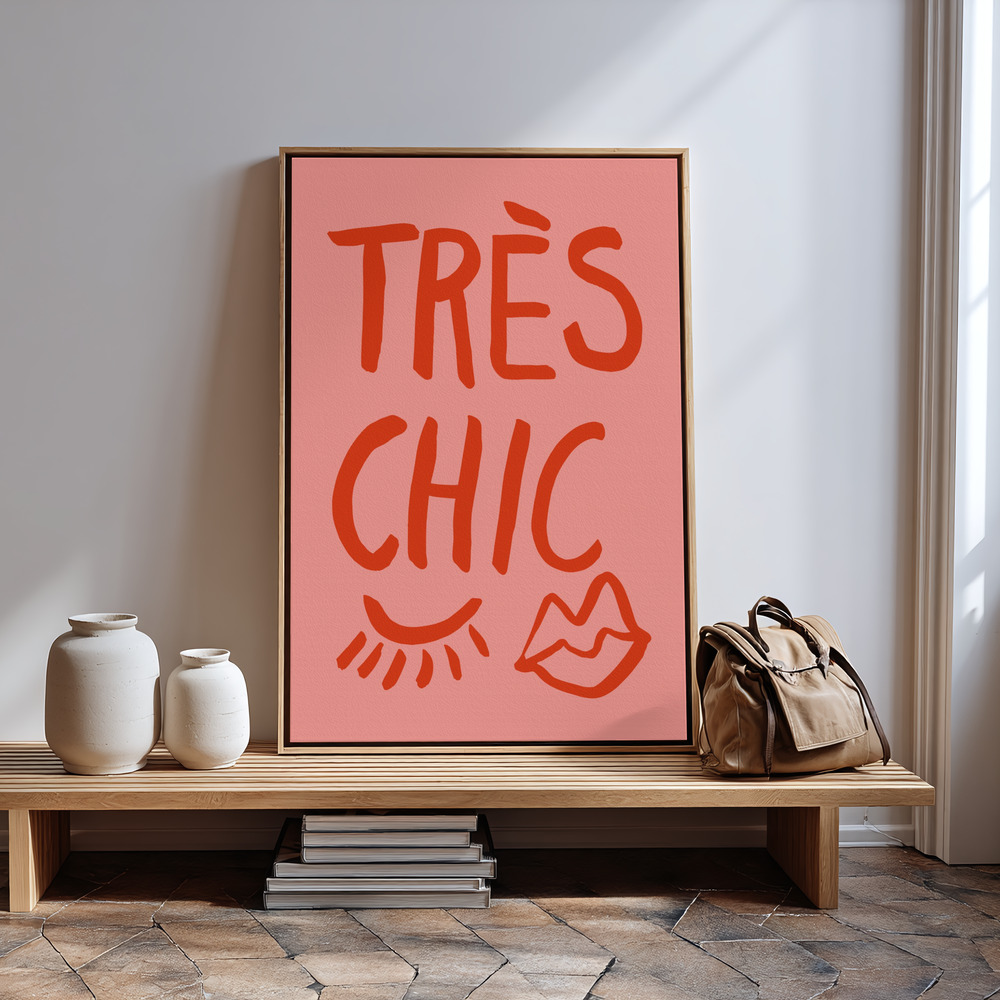 Canvas print - Très Chic Pink in guest room