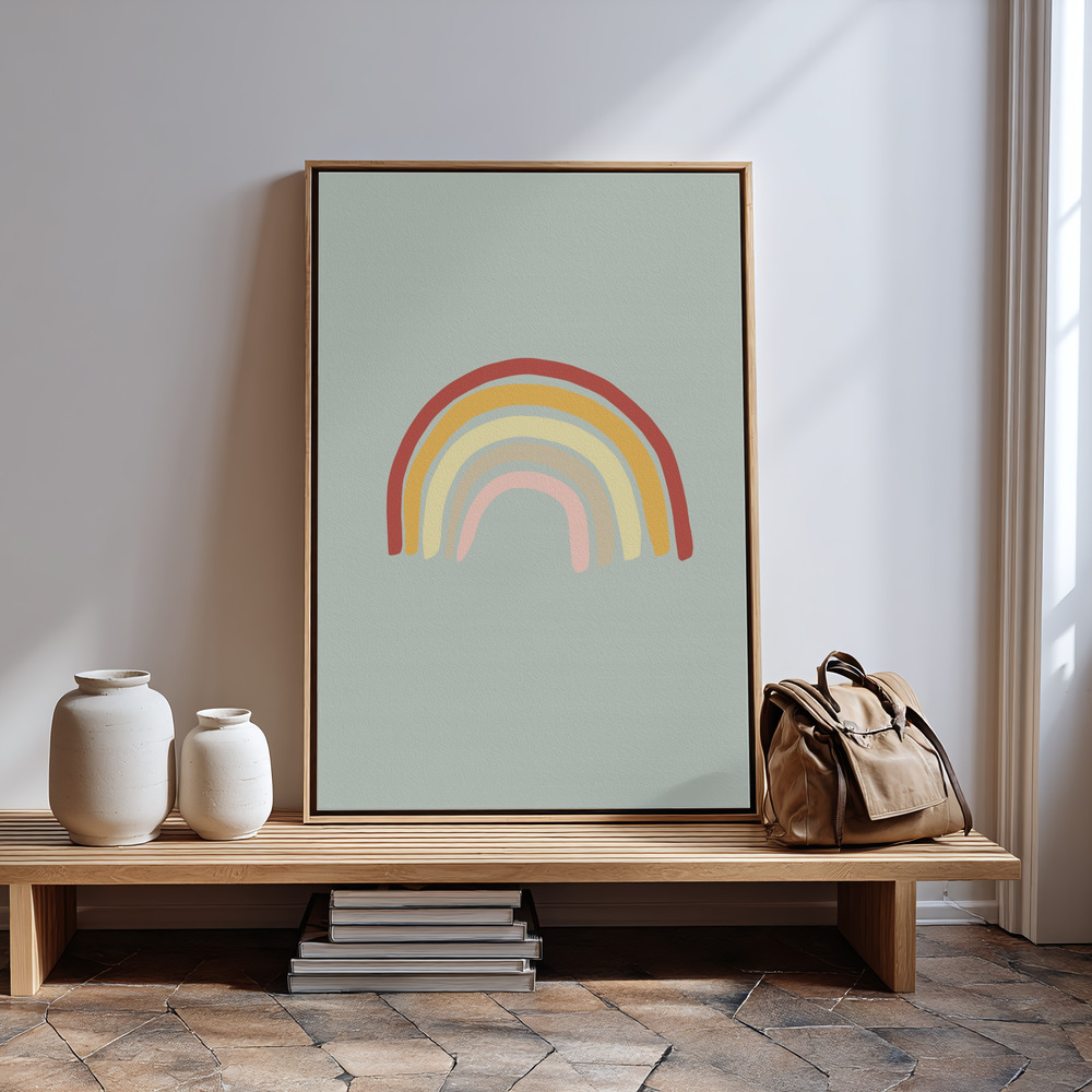 Canvas print - Rainbow Green in guest room