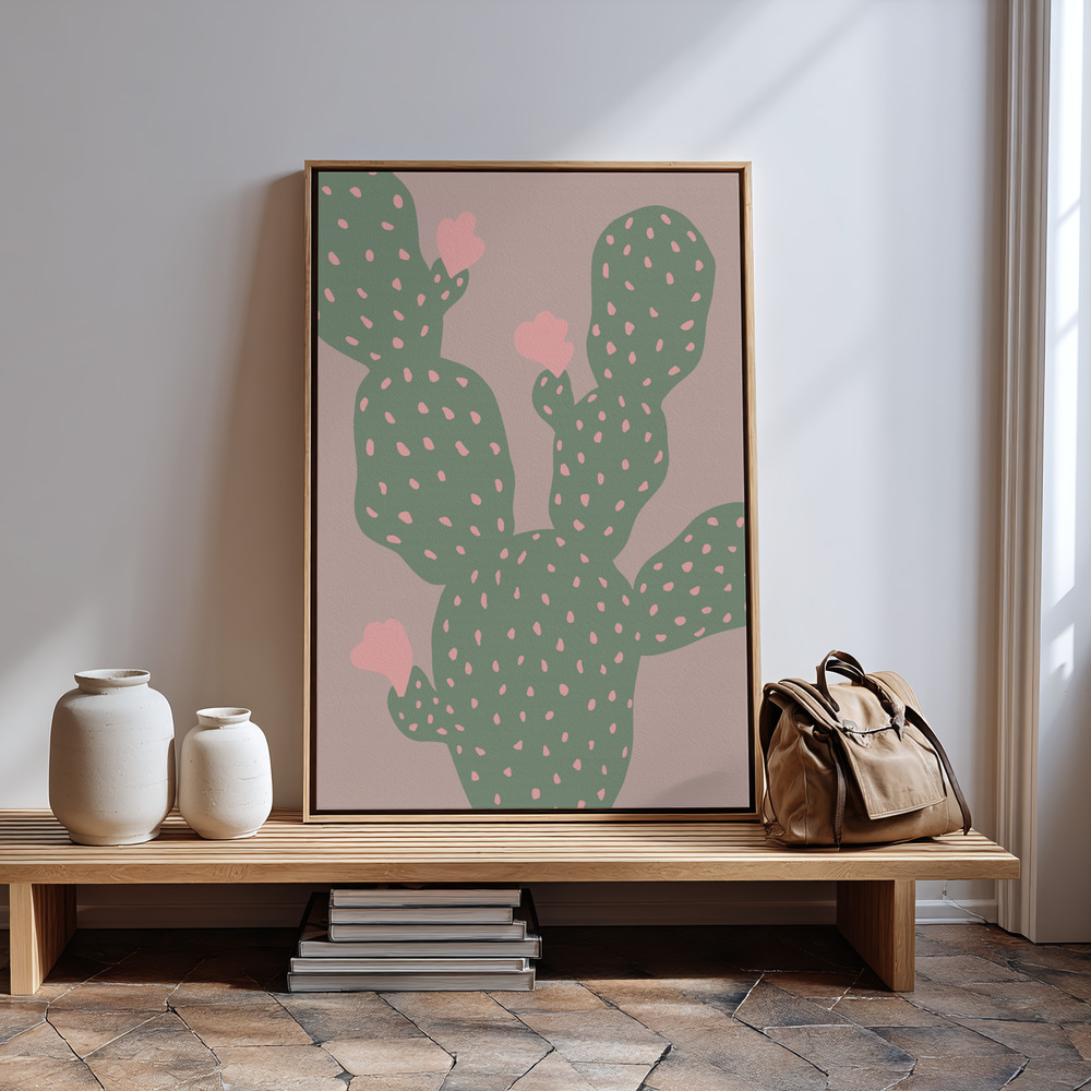 Leinwandbild - Green Cactus am Eingang