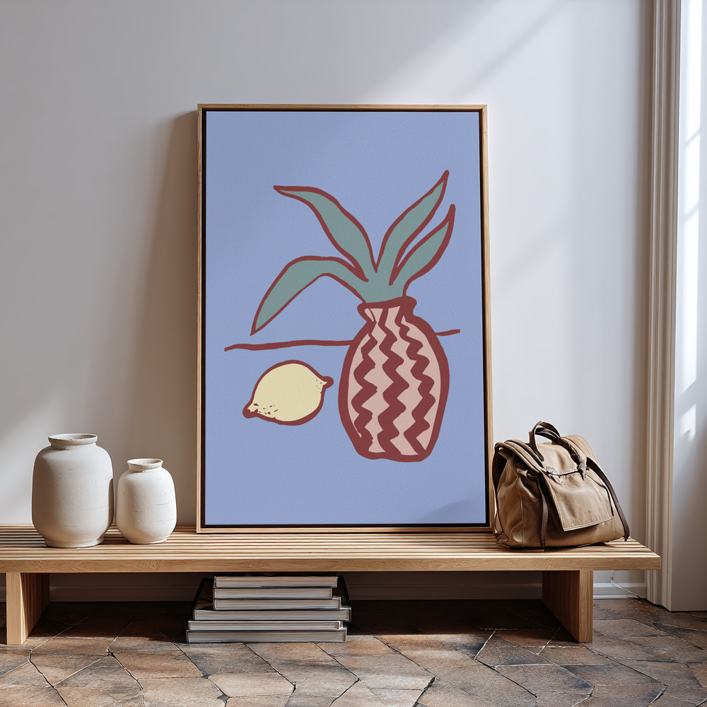 Canvas print - Blue Lemon in guest room