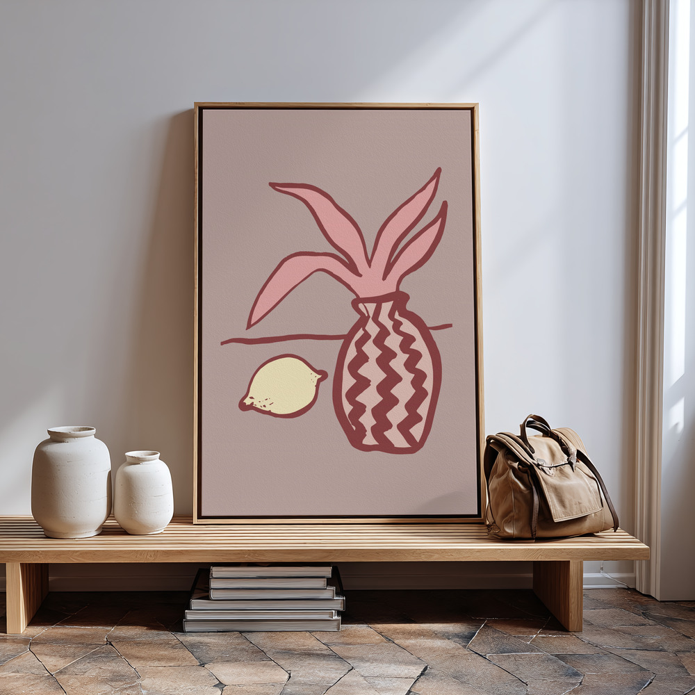 Canvas print - Pink Lemon in guest room