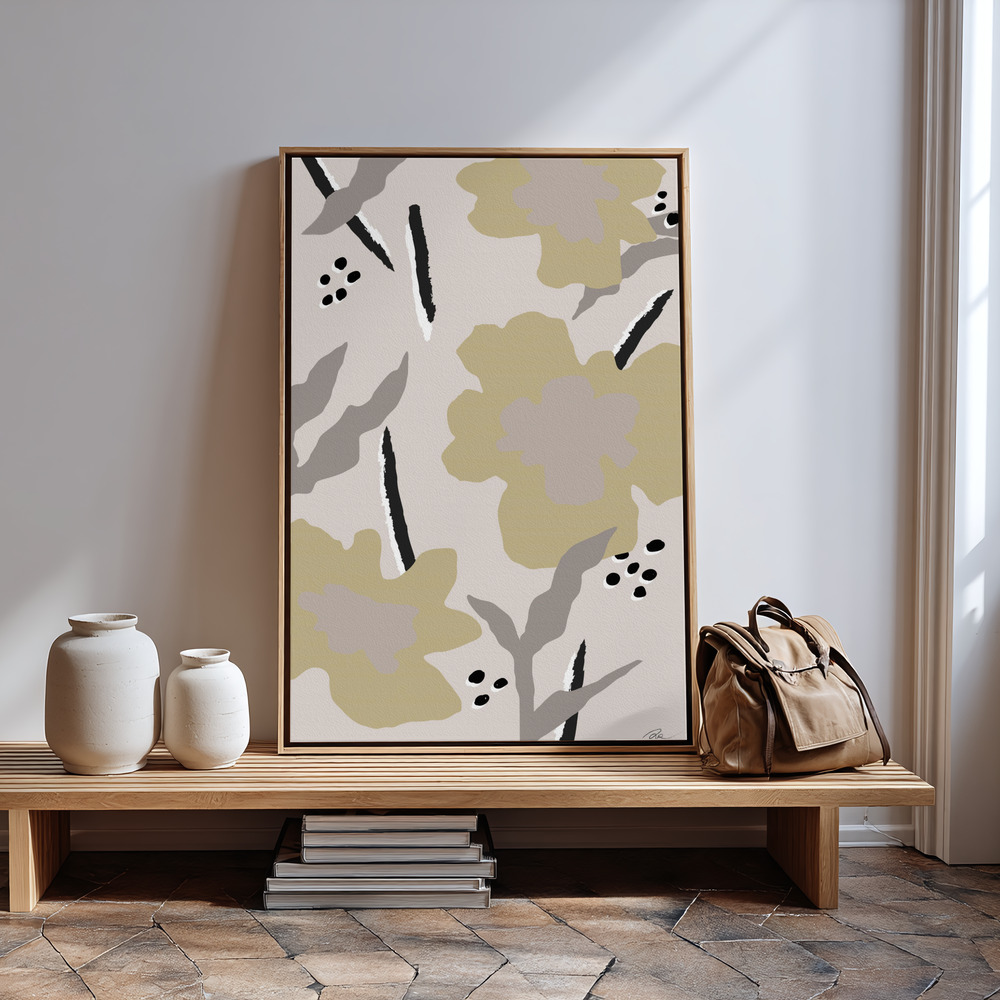 Canvas print - Beige Flowers in guest room