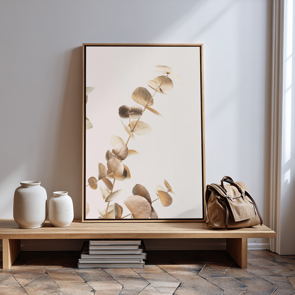 Canvas print - Eucalyptus Gold No 03 in guest room
