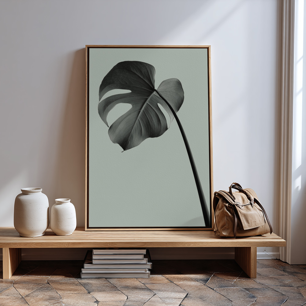 Stampe su tela - Monstera Teal 02 in guest room