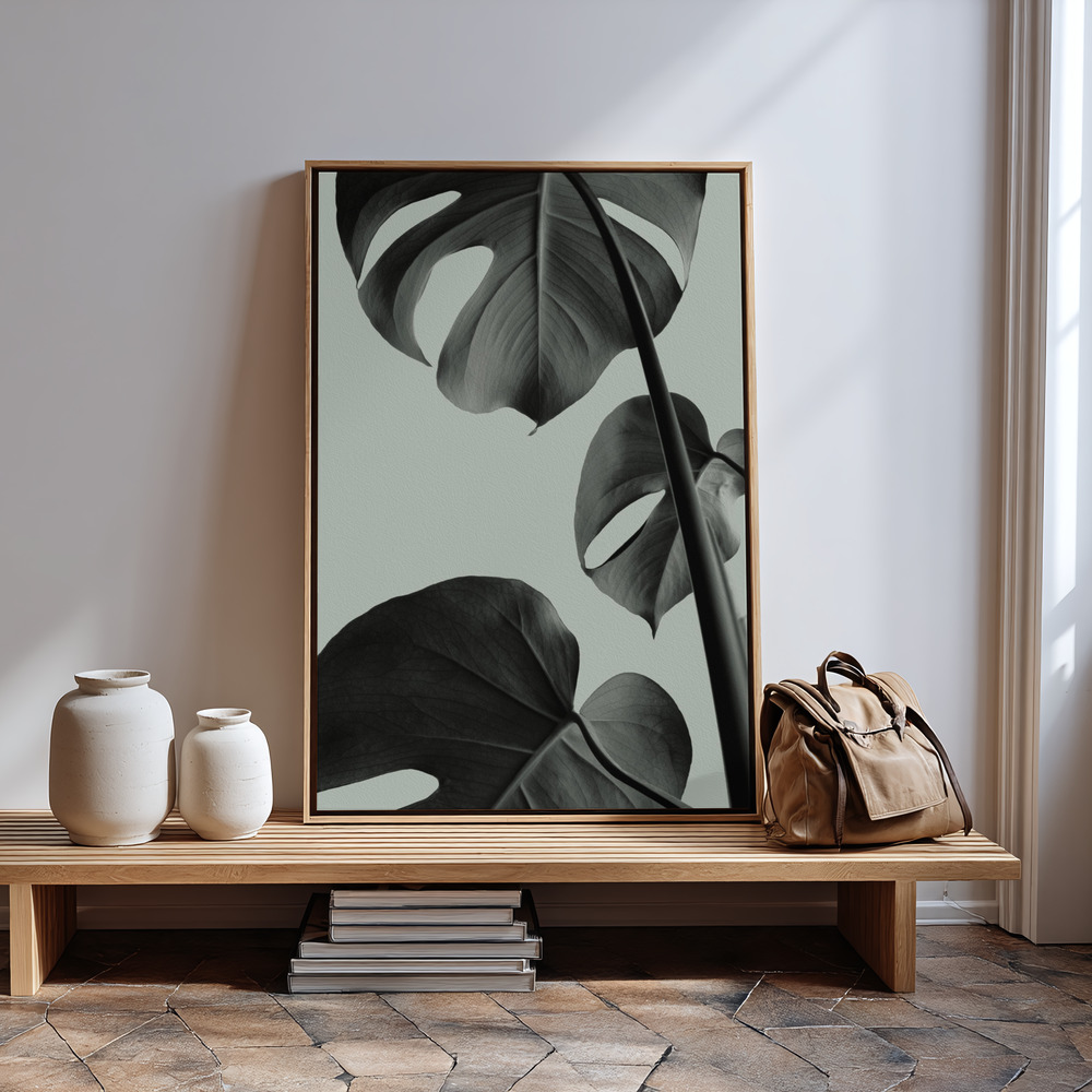 Stampe su tela - Monstera Teal 03 in guest room