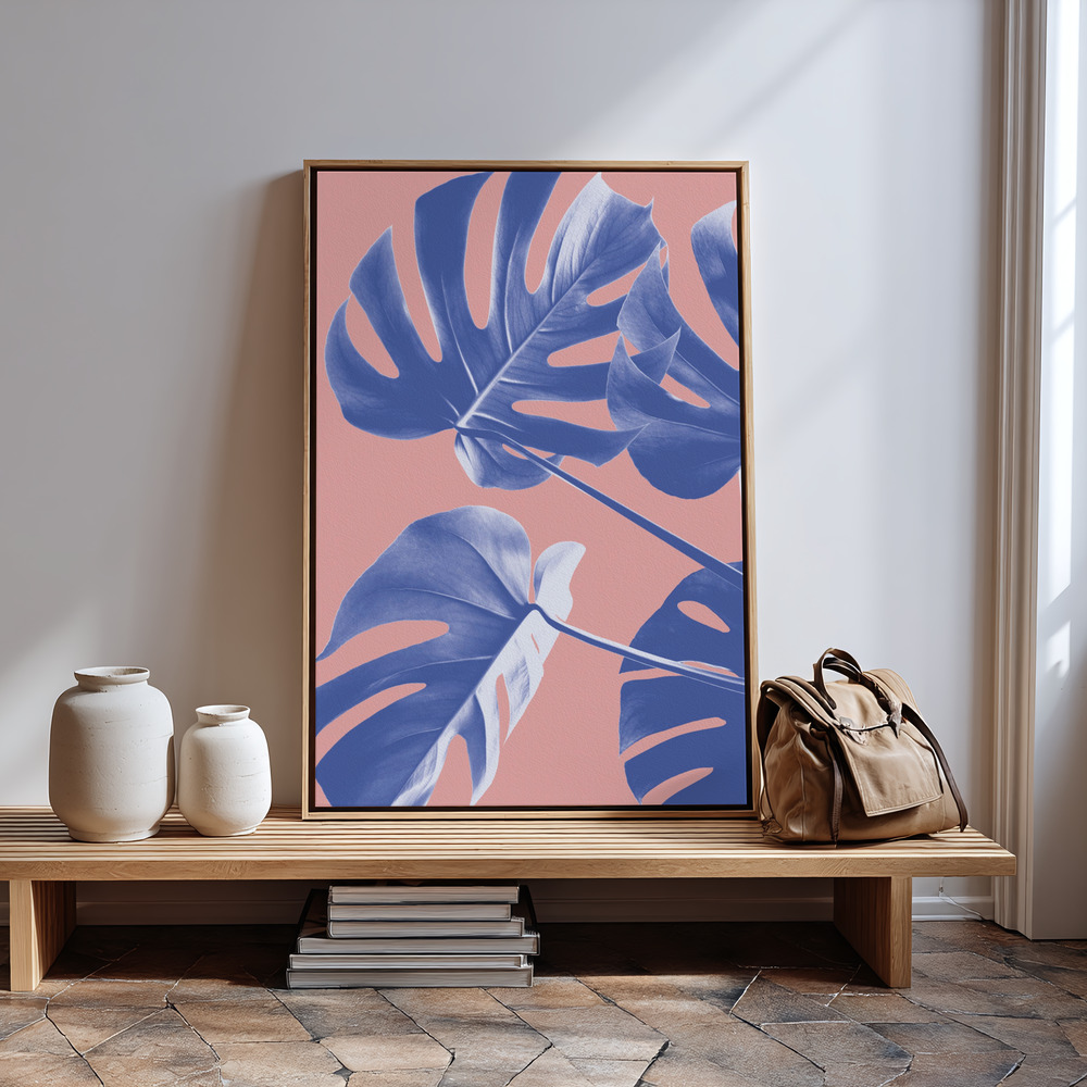 Obraz na płótnie - Monstera Purple 06 przy wejściu