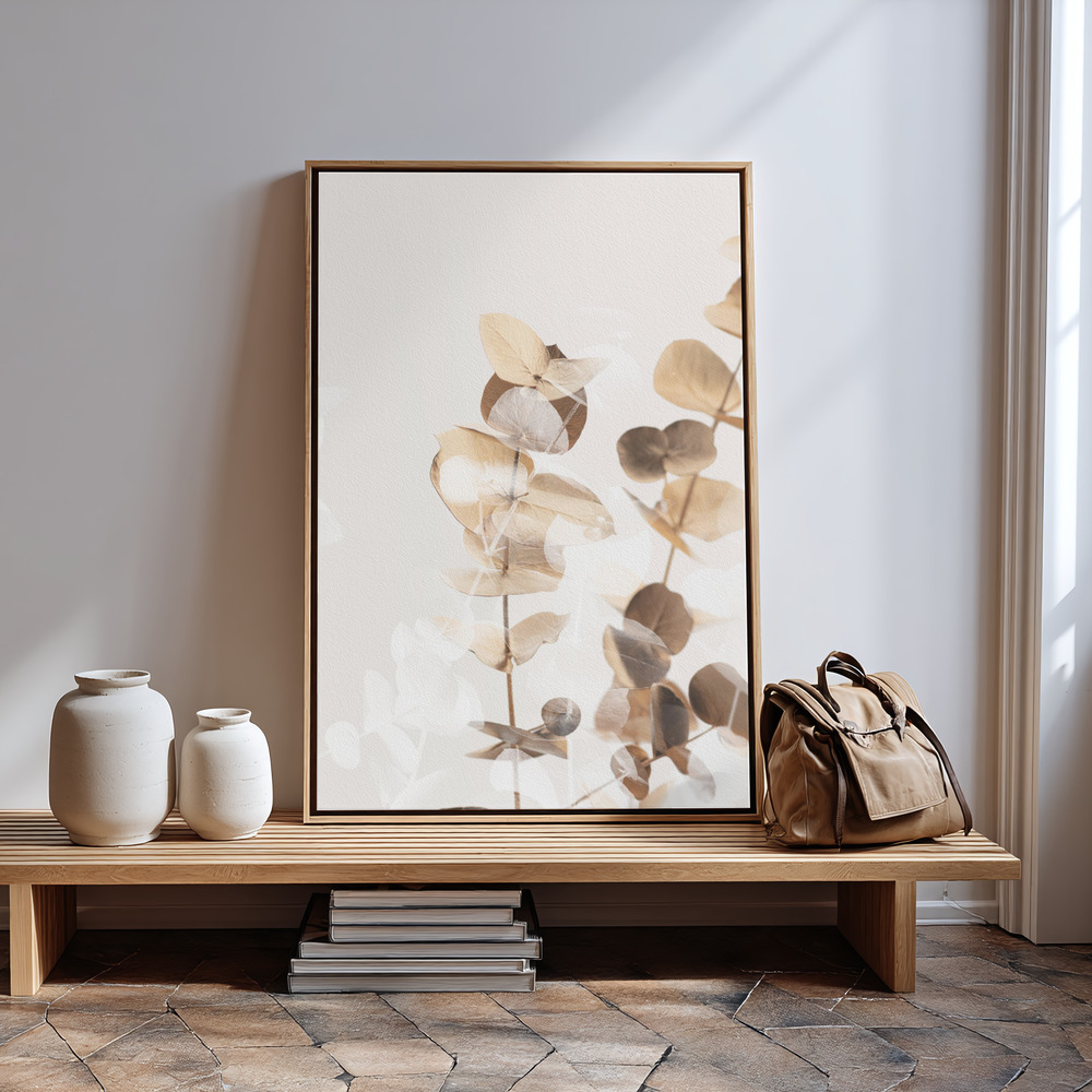 Canvas print - Eucalyptus Creative Gold 01 in guest room